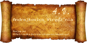 Andrejkovics Virgínia névjegykártya